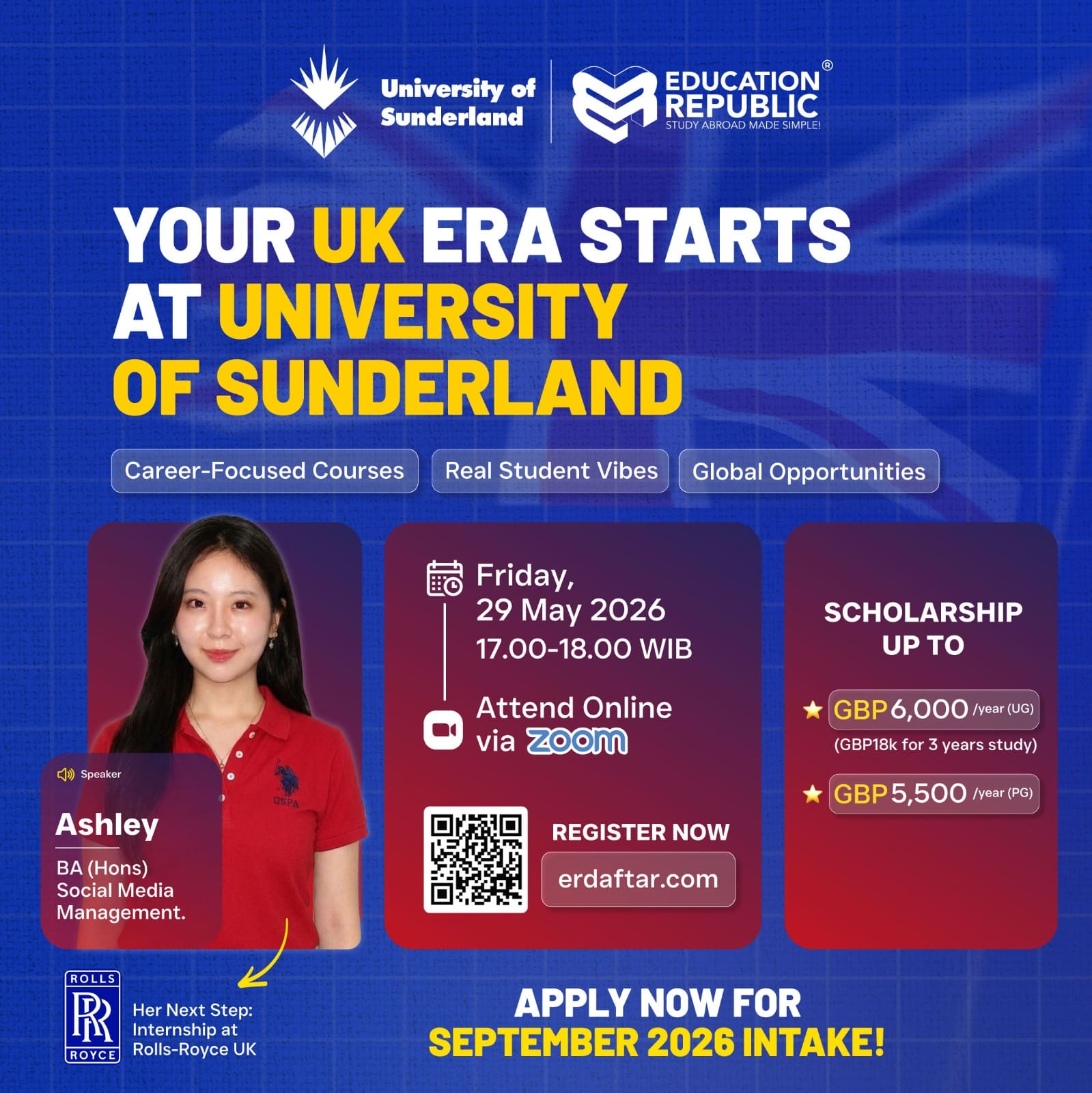 YOUR UK ERA STARTS AT UNIVERSITY OF SUNDERLAND
